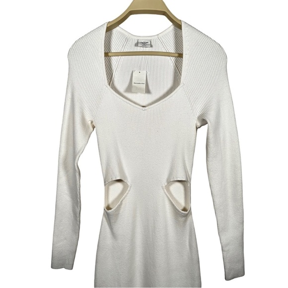 ABERCROMBIE & FITCH Elevated Ribbed Side Cut-Out Bodycon Dress - Picture 7 of 11